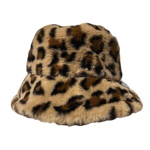 Fuzzy Cheetah Print Bucket Hat